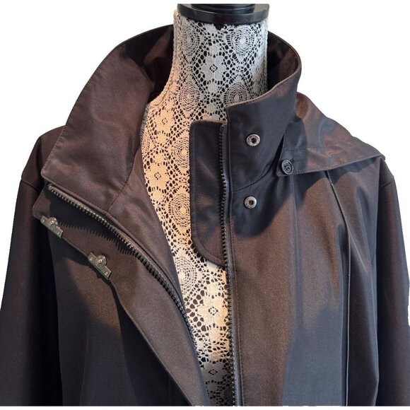 London Fog Water Resistant Hooded Softshell Jacket In Black Size M womans - Picture 6 of 16